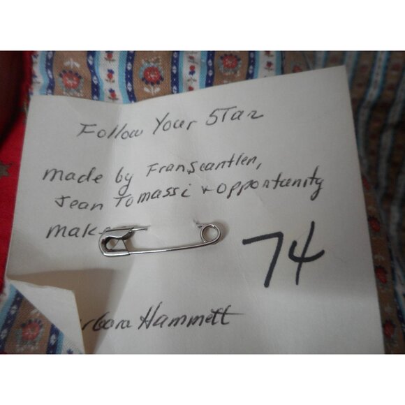 Vintage 1990s Quilted rectangle lap blanket or wall hanging Follow Your Star - Picture 9 of 10